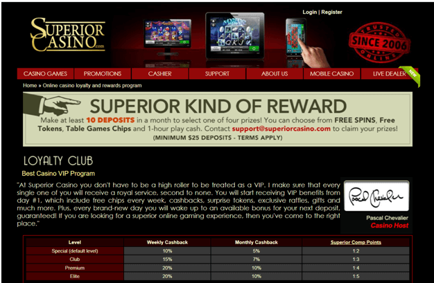 Cadeaux de casino en ligne supérieurs pour les joueurs VIP
