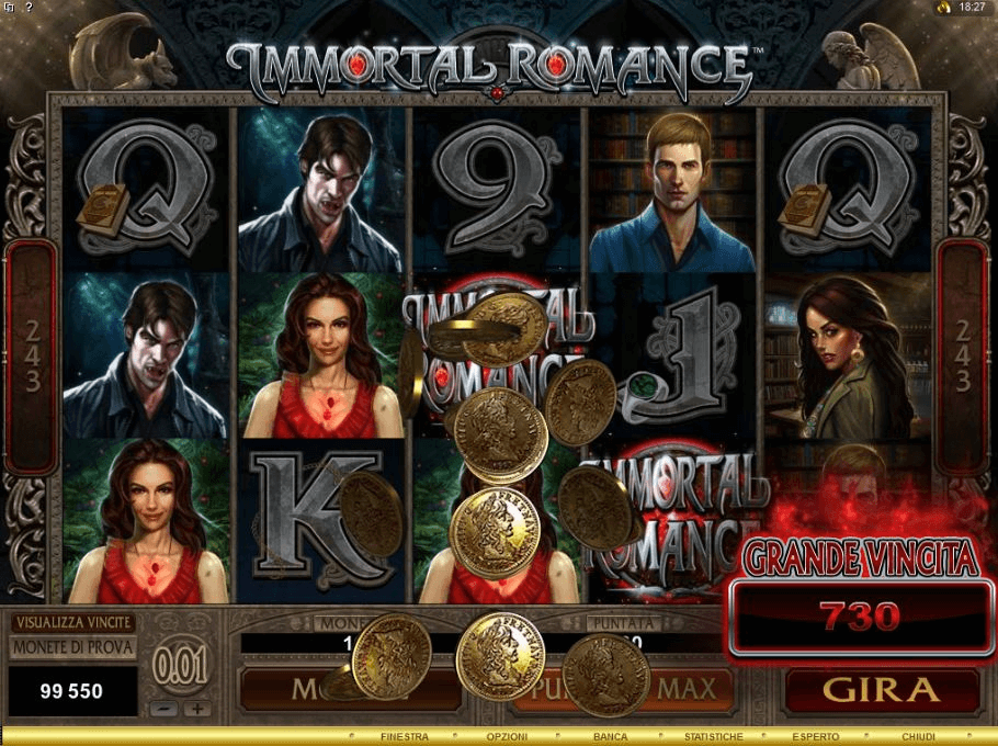 Immortal Romance slot Jackpot à gagner