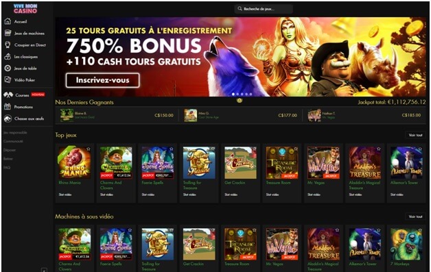 Vive Mon Casino offre 25 tours gratuits et un bonus